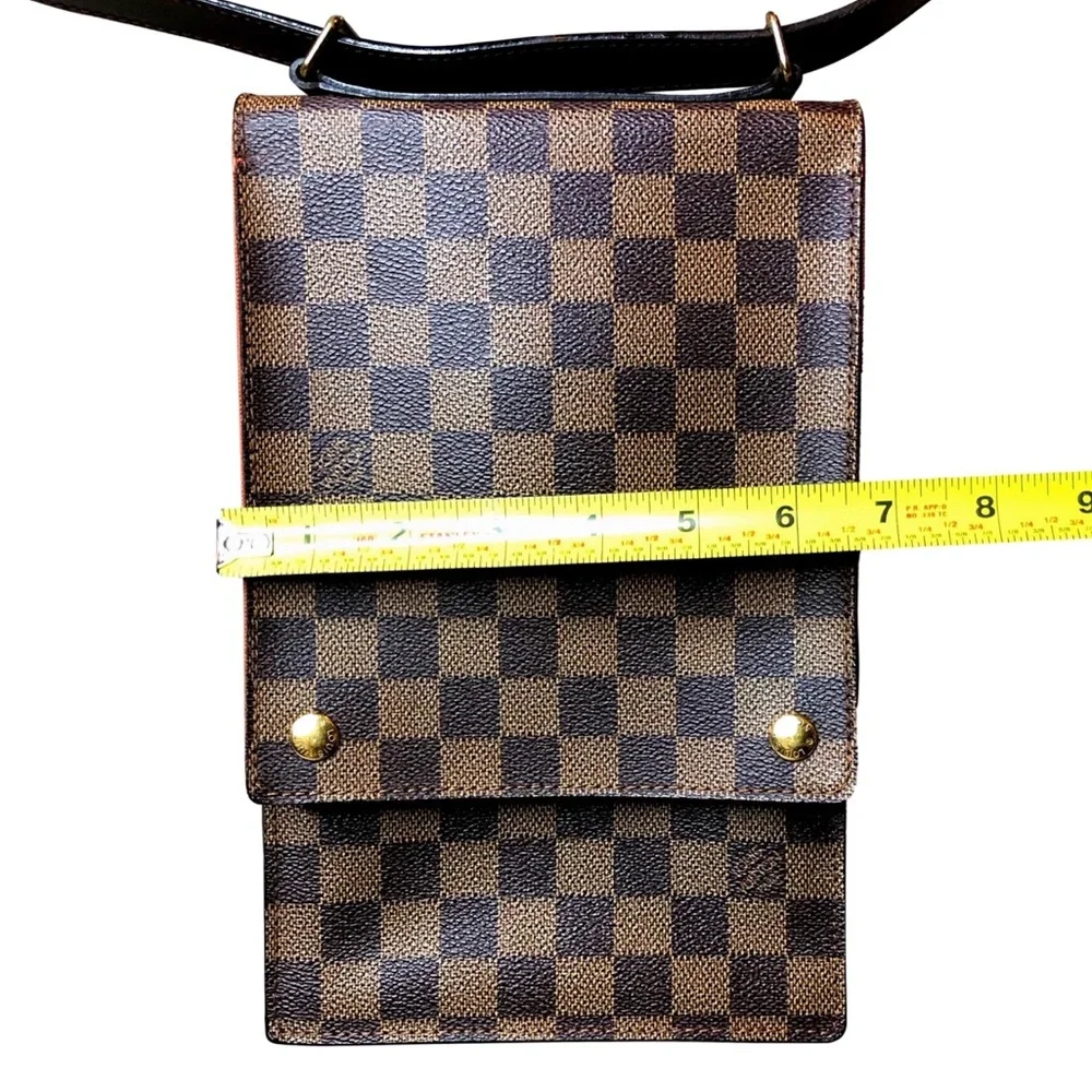 Authentic LOUIS VUITTON Portobello PM Damier Ebene Crossbody Shoulder Bag